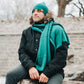 Knitted Scarf | Seaweed Green | 100% Alpaca Wool